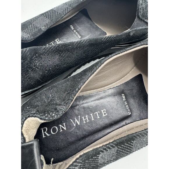 Ron White Naverina Tartan Slip-On Sneaker In Onyx Black Gray Womens US 7.5 Eu 38 - Picture 9 of 11